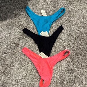 Aerie Thong Bikini Bottoms Bundle S NWT